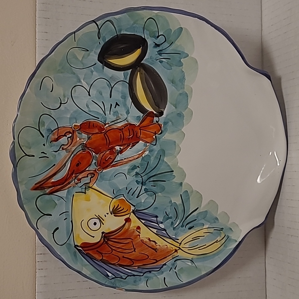 Hand Painted Fish and Lobster Platter made in Italy